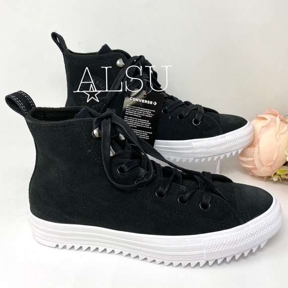 Converse Ctas Hiker High Suede Black Women's Size 7.5 AUTHENTIC 565236C - Picture 5 of 8